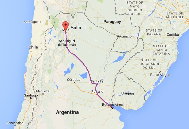 trajet salta