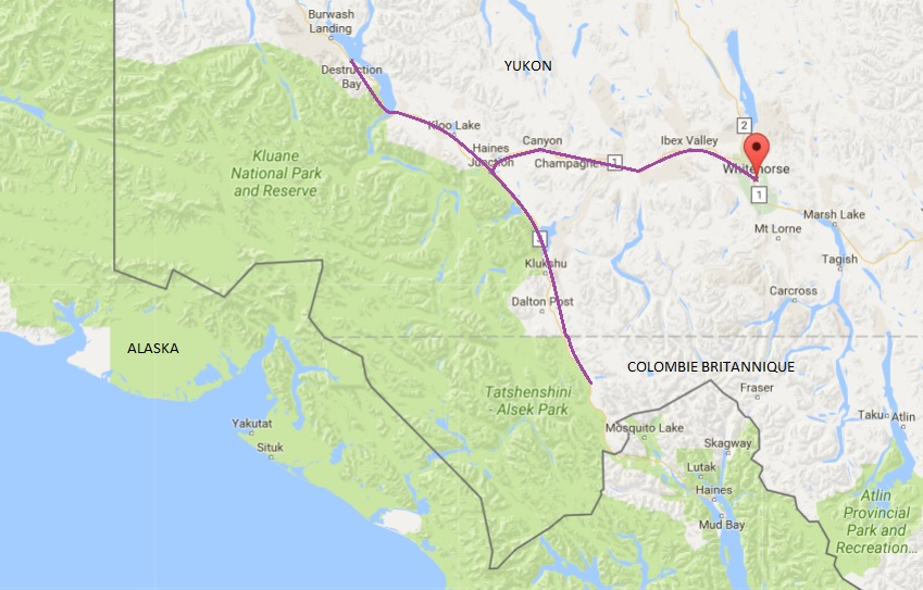 Carte road trip yukon